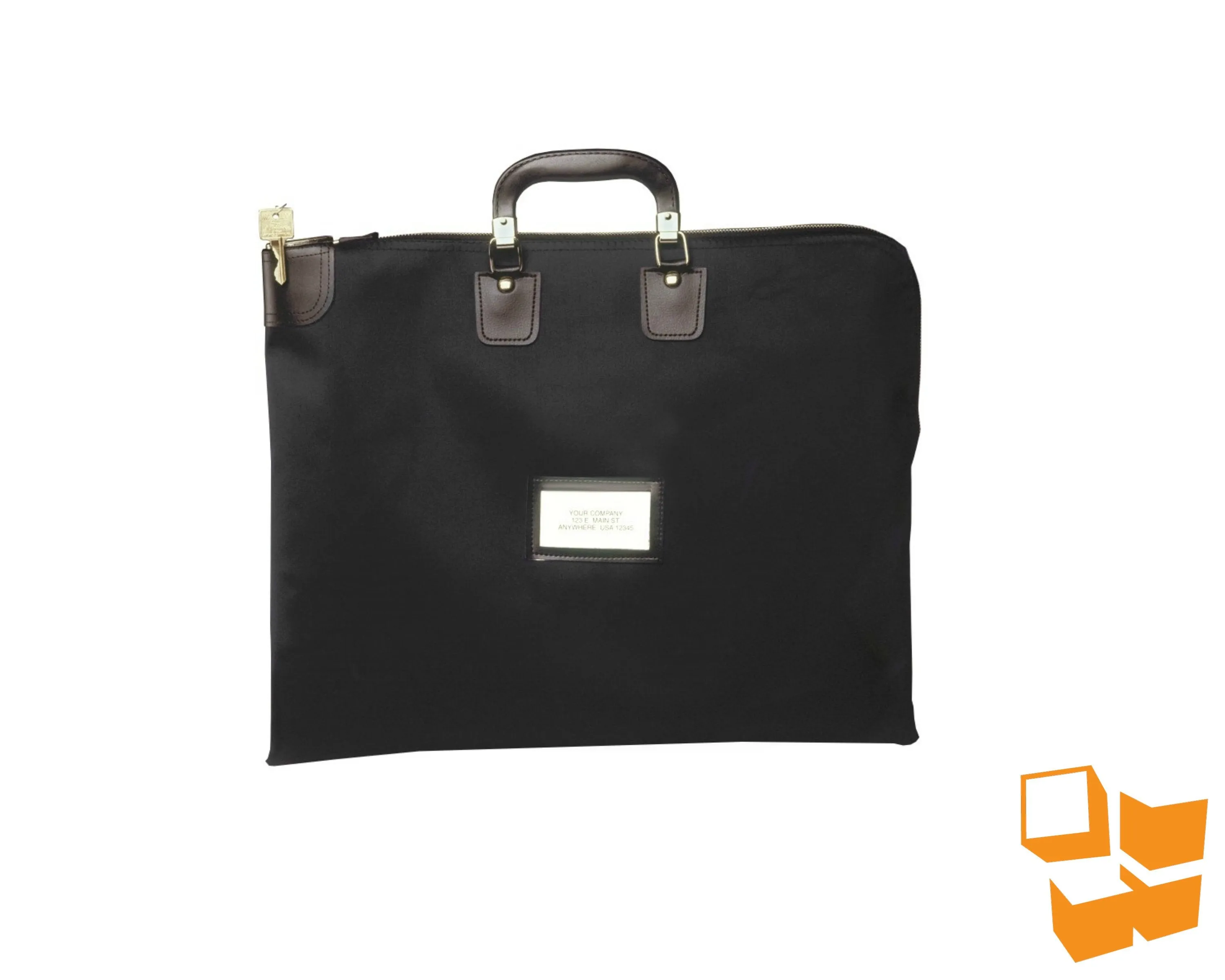 16x20 Briefcase Style Locking Courier Bag - Black