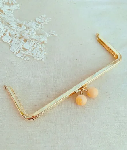 18.2 x 7cm Gold Purse Frame With Acrylic Kiss-Lock Glue-In Style Bag Hanger