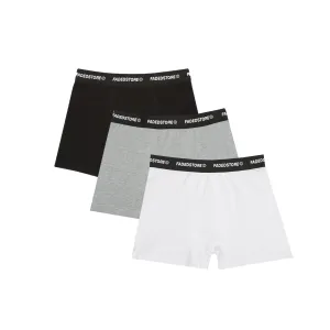 3 Pack Boxers | Black/Grey/White