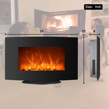 36" Electric 1500W Fireplace Heater Wall