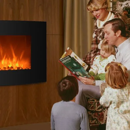 36" Electric 1500W Fireplace Heater Wall