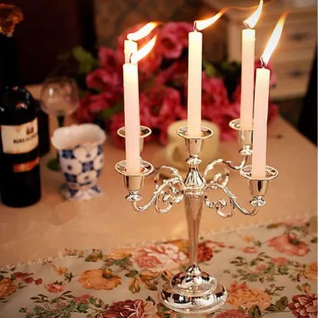 5 Arms Candle Holder, Silver Candle Stick Stand