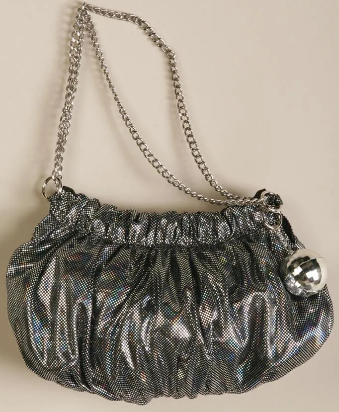 70's Silver Disco Costume Handbag Purse