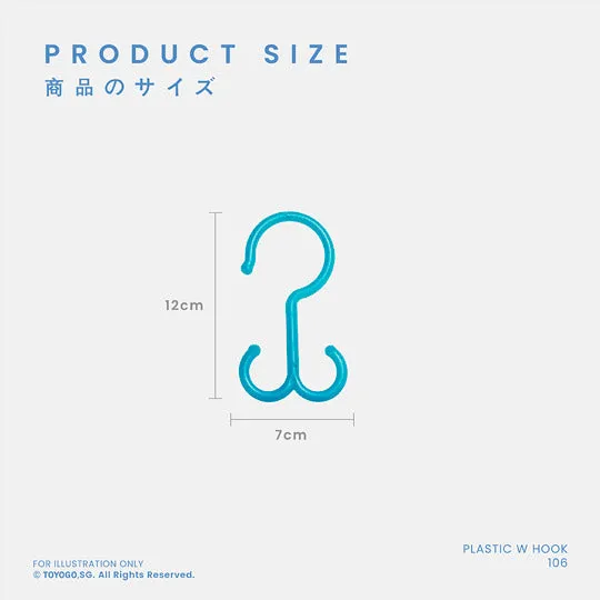 8S PLASTIC W-HOOK (106)