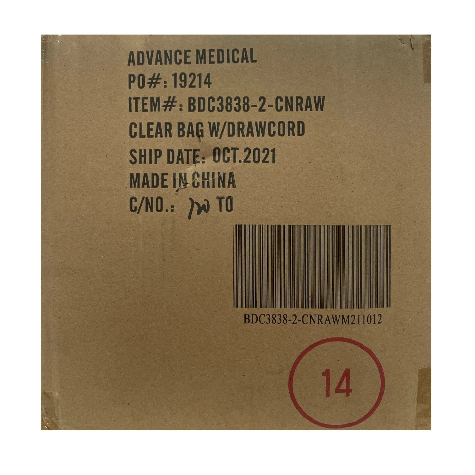 Advance Medical Trash Bag Clear 38" x 38"- Clear Bag, Drawstring 2 mil (100 pk)