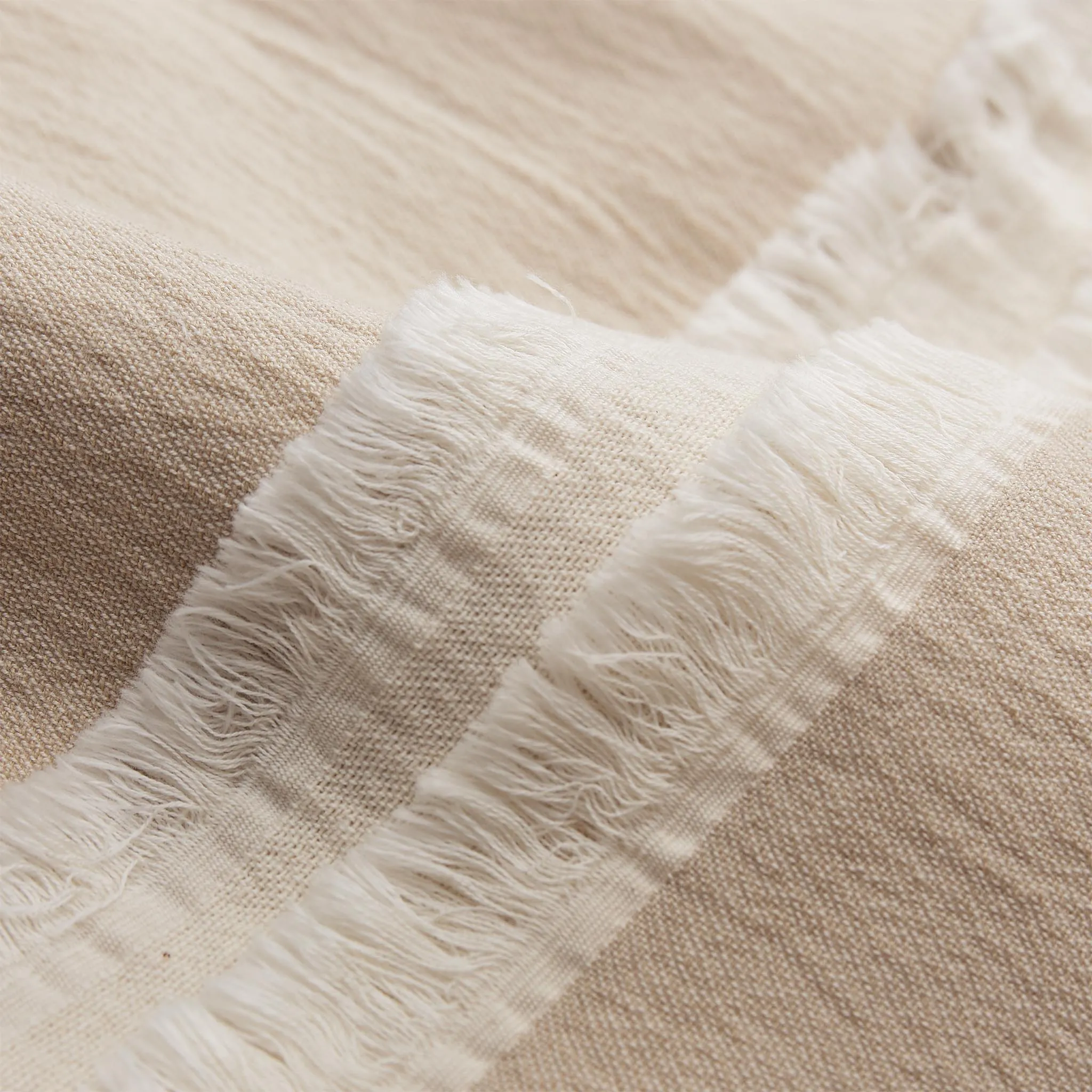 Anaba Blanket [Beige & Natural white]