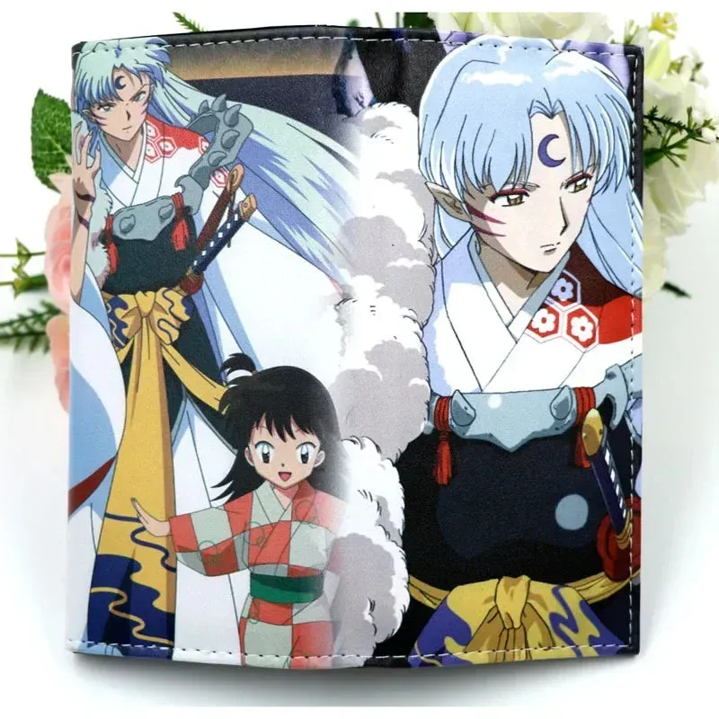 Anime Inuyasha Sesshoumaru Colorful PU Leather Wallet Boys and Girls Long Purse