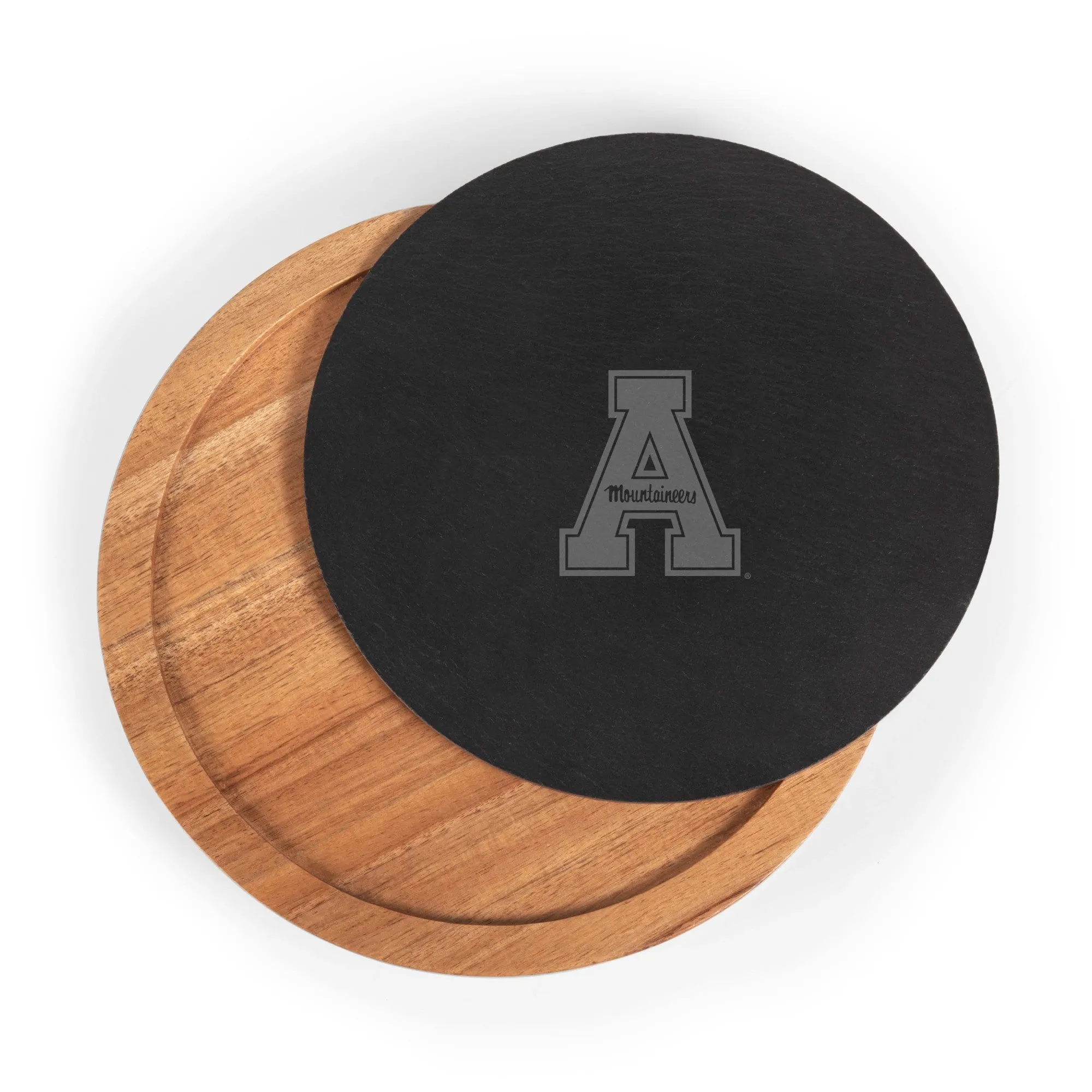 App State Mountaineers - Insignia Acacia and Slate Serving Board with Cheese Tools