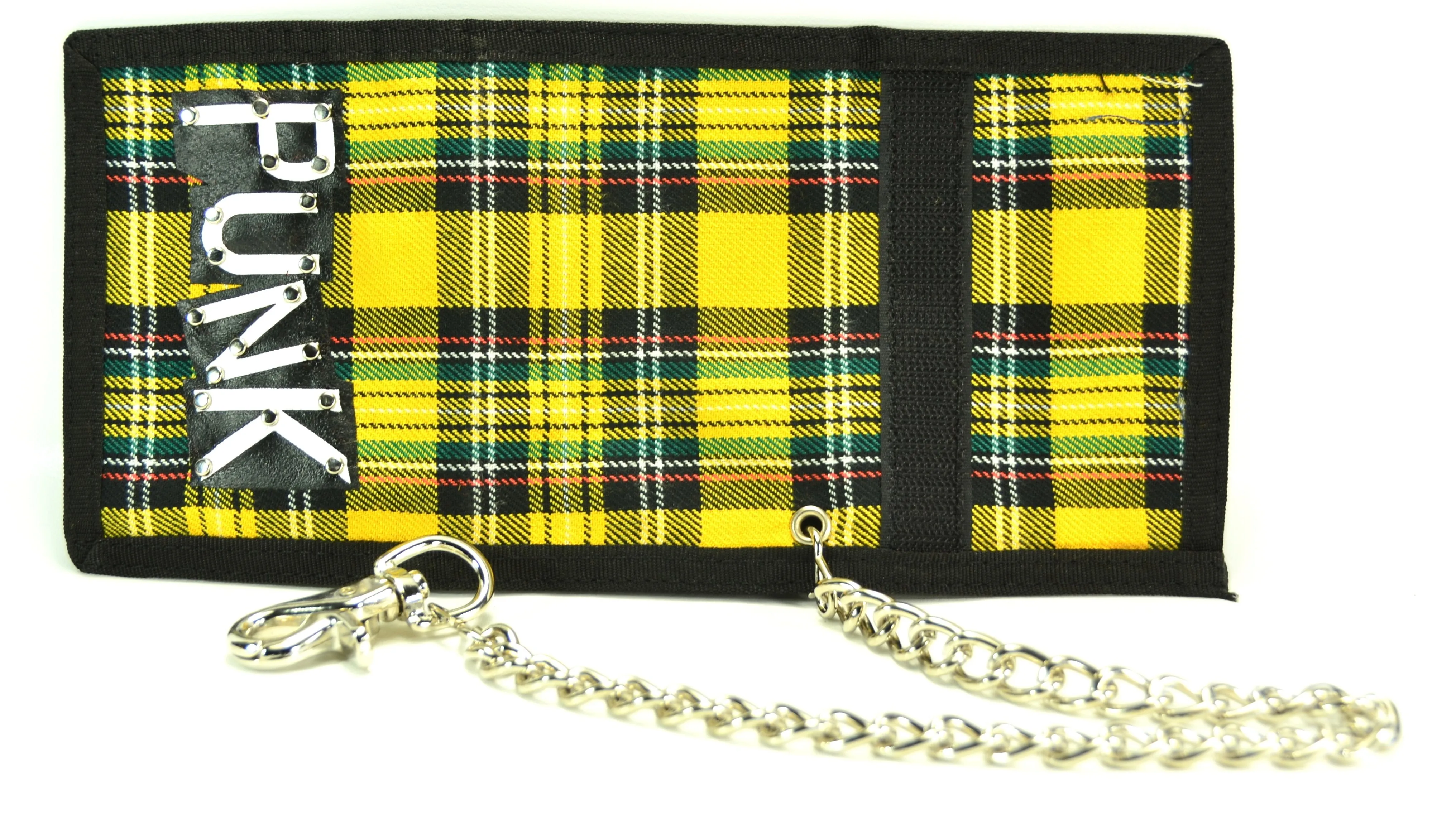 AssortedPlaid Trifold Wallet With Punk