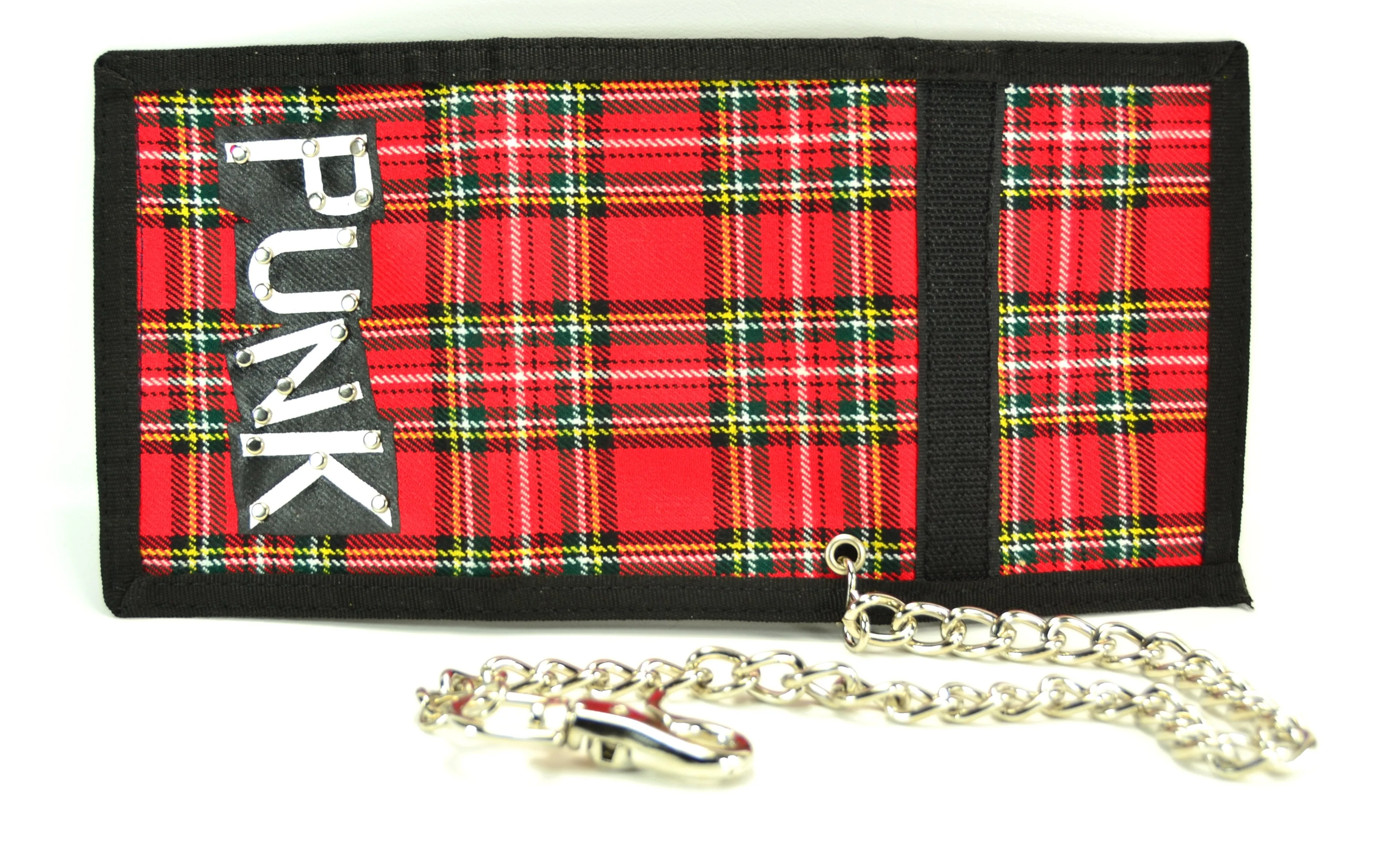 AssortedPlaid Trifold Wallet With Punk