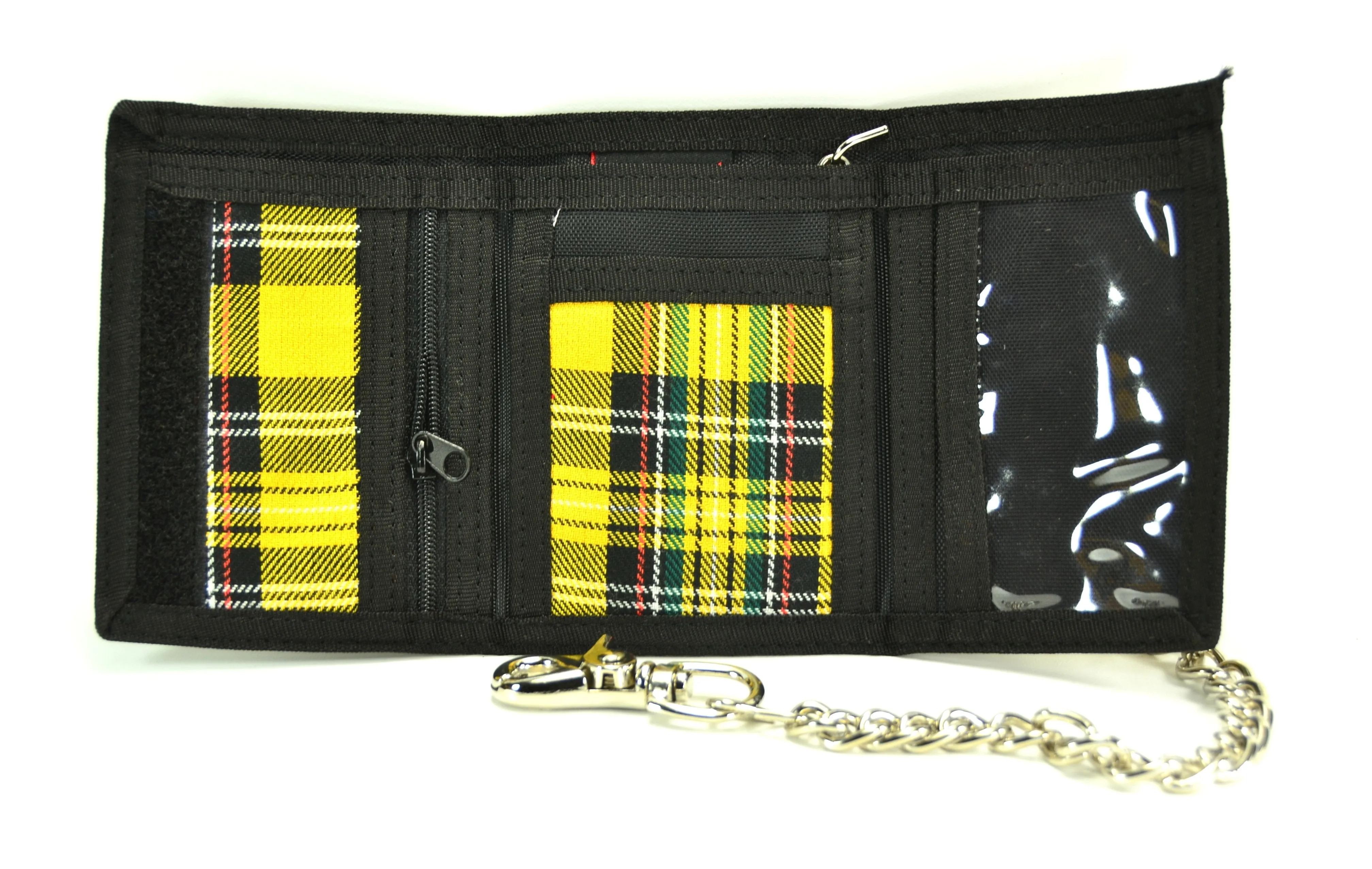 AssortedPlaid Trifold Wallet With Punk