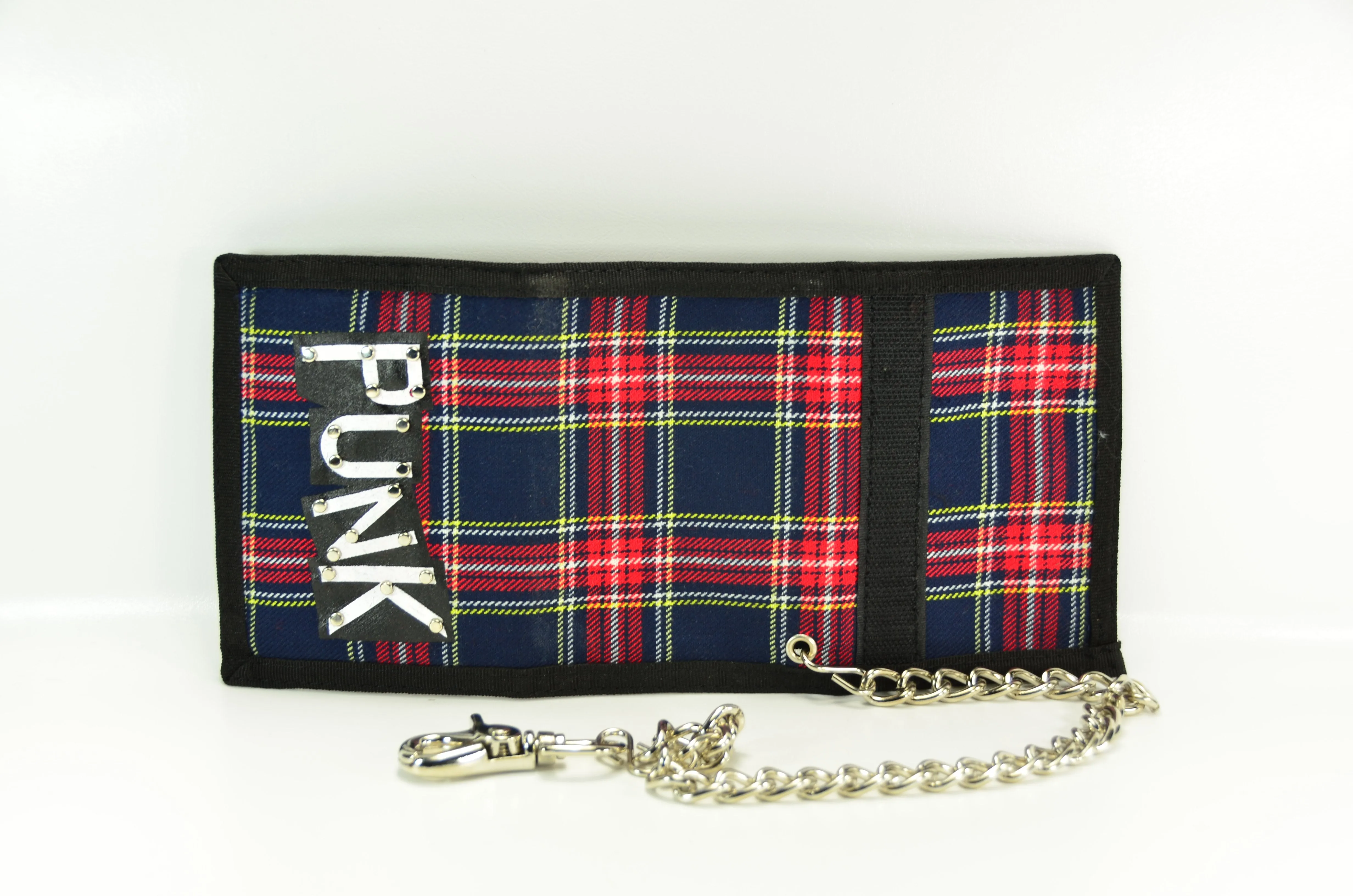 AssortedPlaid Trifold Wallet With Punk