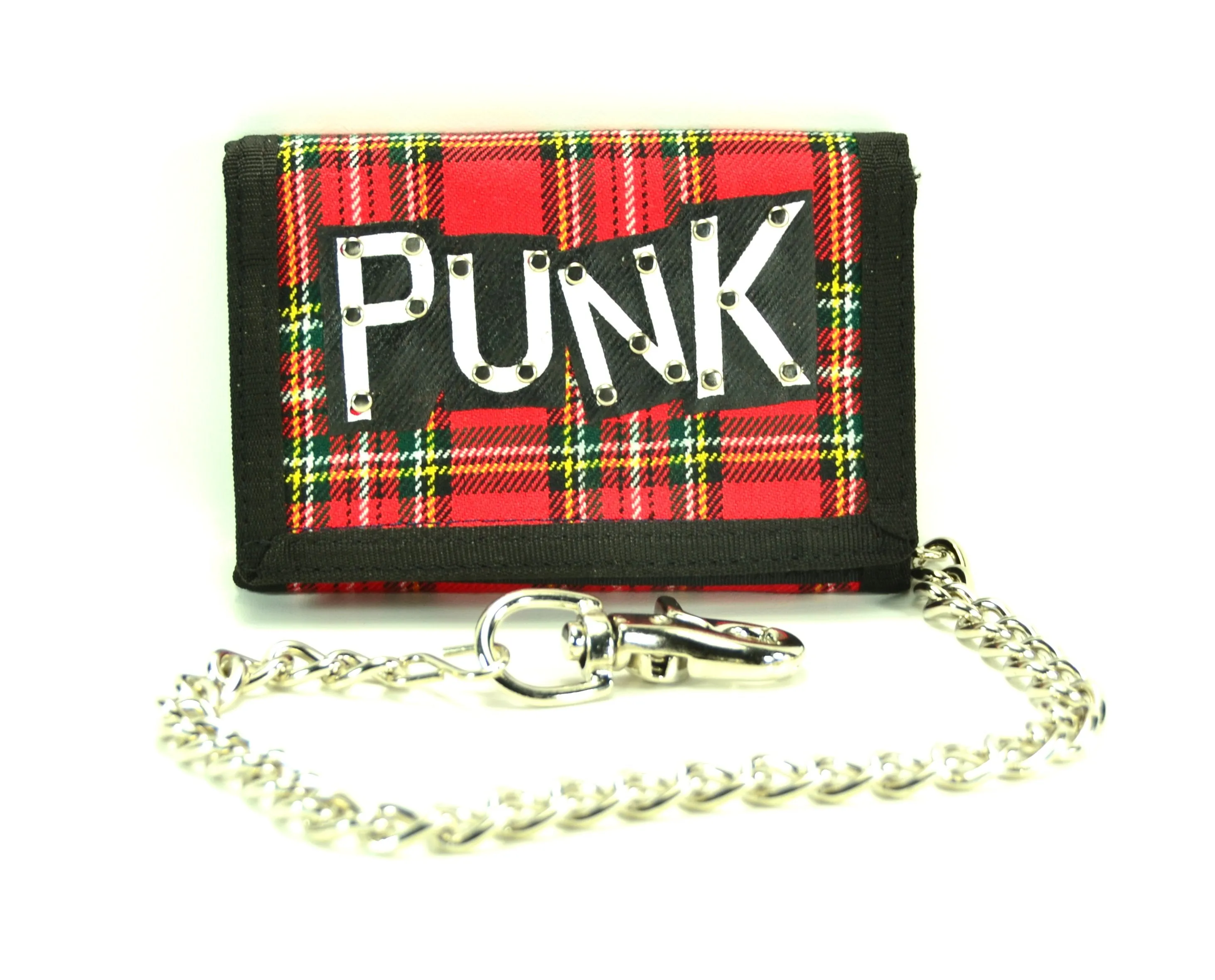 AssortedPlaid Trifold Wallet With Punk