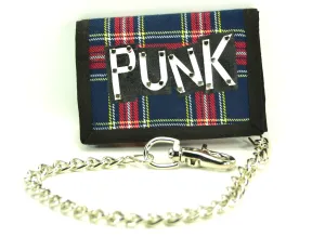 AssortedPlaid Trifold Wallet With Punk