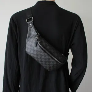 Black Check Waist Bag