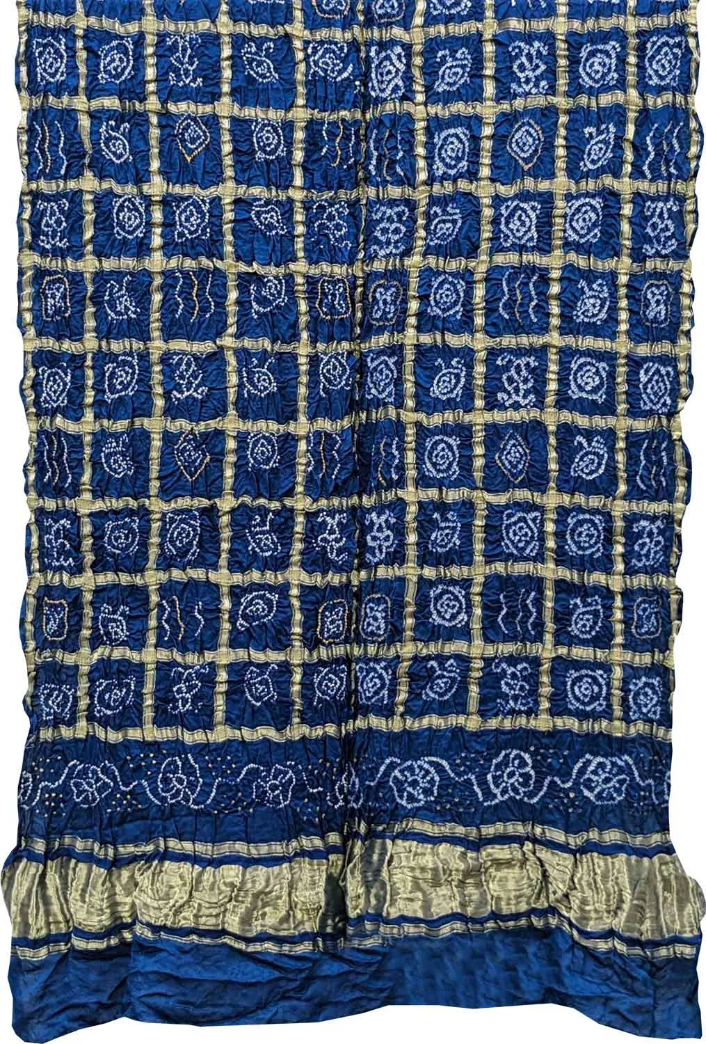 Blue Bandhani Pure Gajji Silk Dupatta