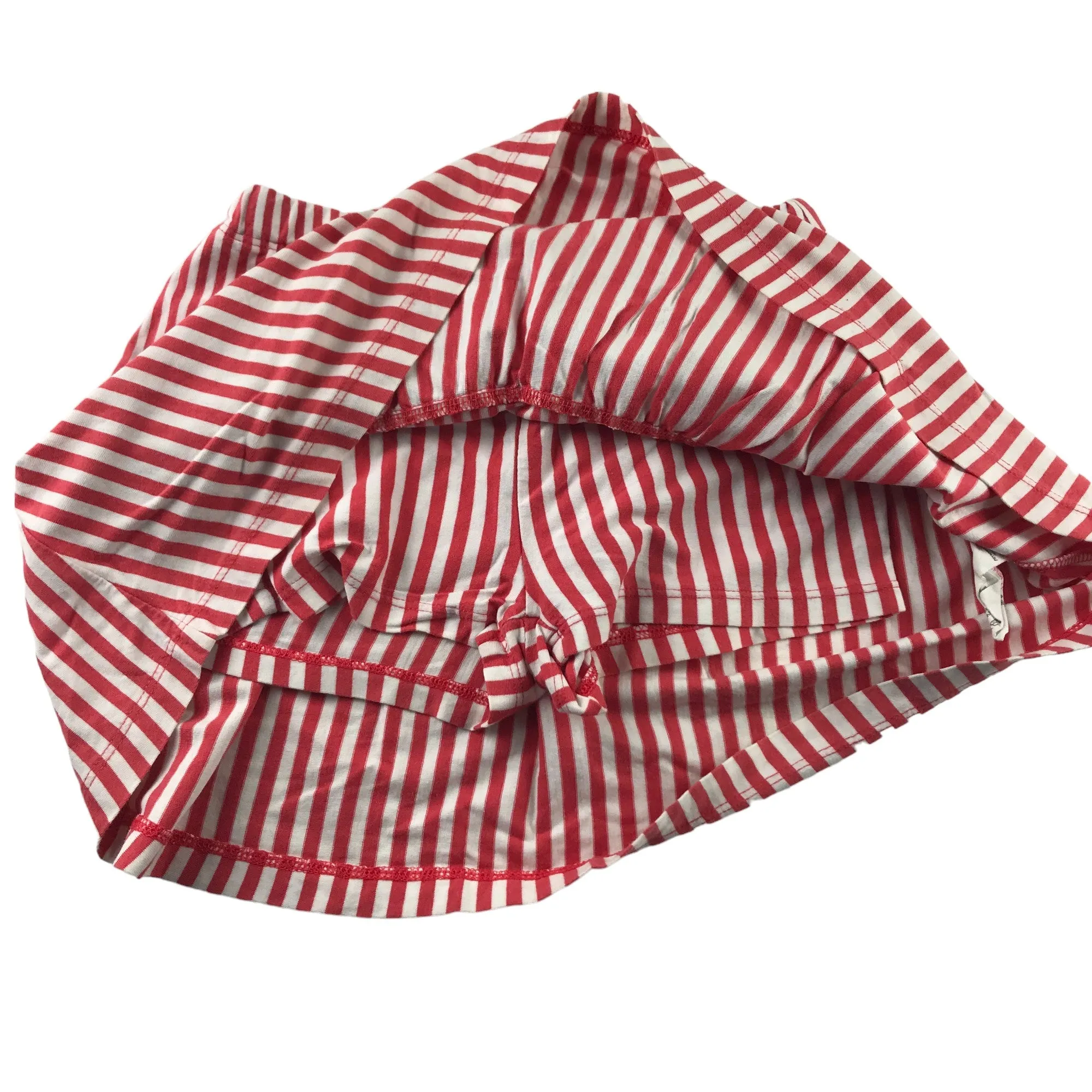 Boden Skirt Age 7 Pale Red and White Stripe Cotton