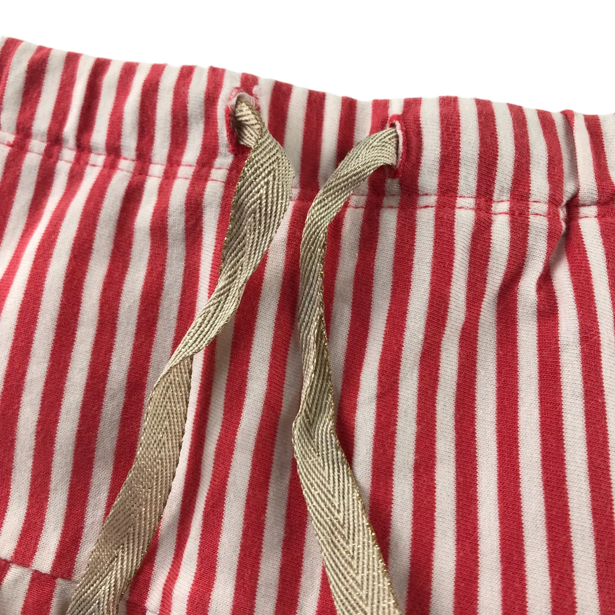 Boden Skirt Age 7 Pale Red and White Stripe Cotton