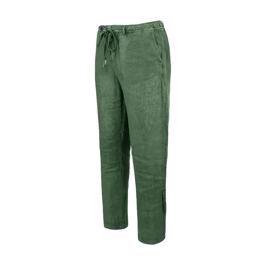 Bomboogie pantalone casual da uomo in lino Gang PMGANGTLCC verde oliva