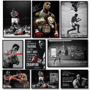 Boxing Legends Artwork Prints: Mike Tyson Muhammad Ali Motivational Quotes Wall Art