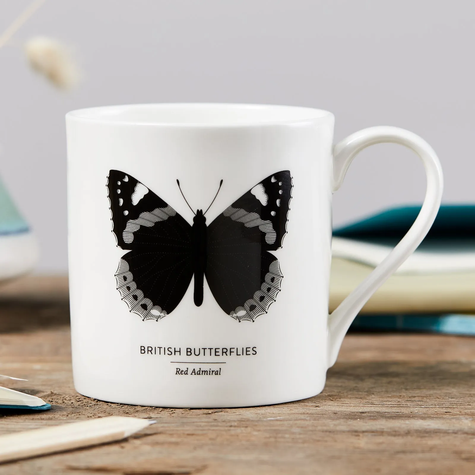 'British Butterflies: Red Admiral' Fine China Mug