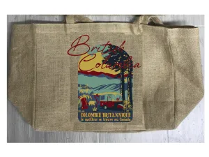 BRITISH COLUMBIA  MARIJUANA BURLAP TOTE BAG