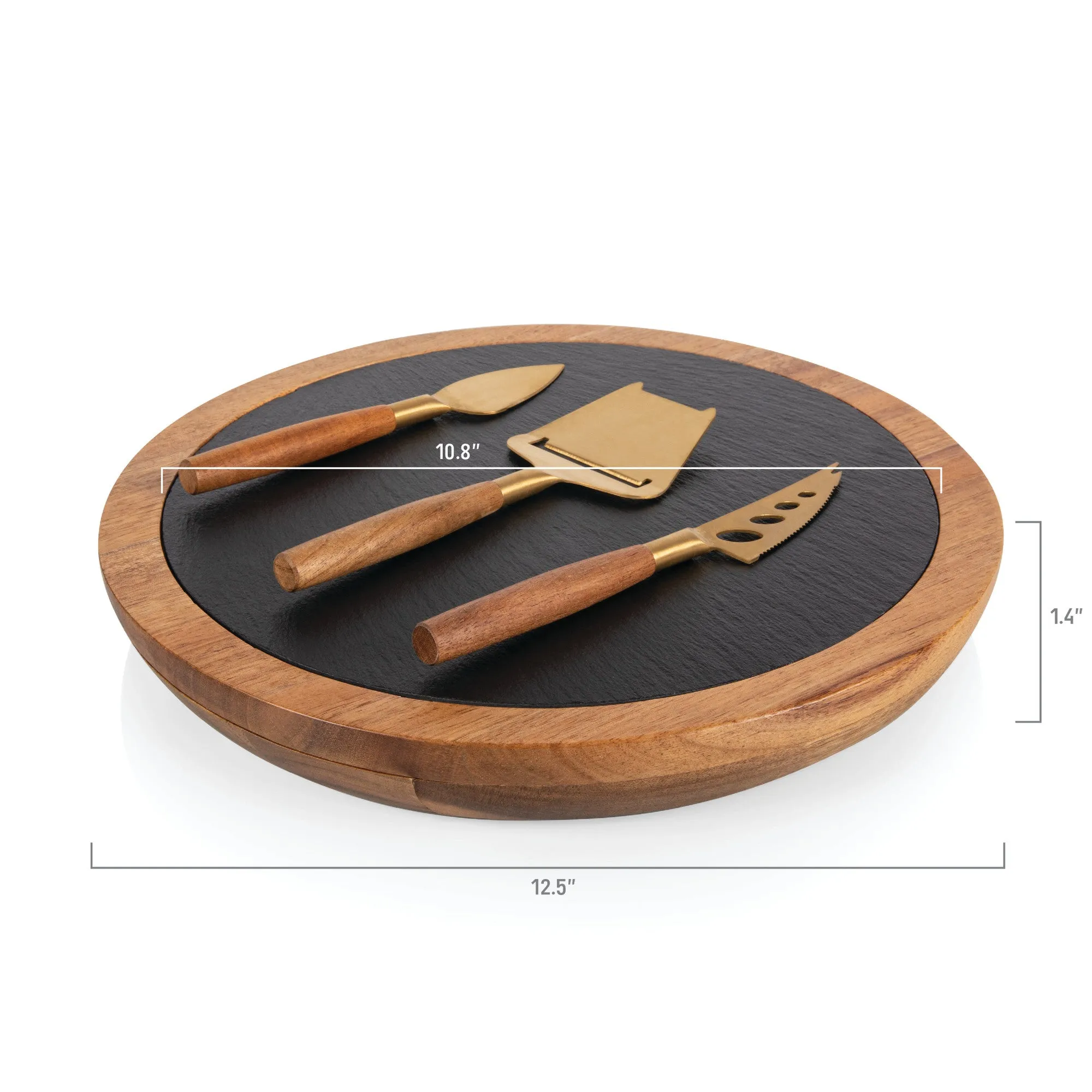 Cal Bears - Insignia Acacia and Slate Serving Board with Cheese Tools