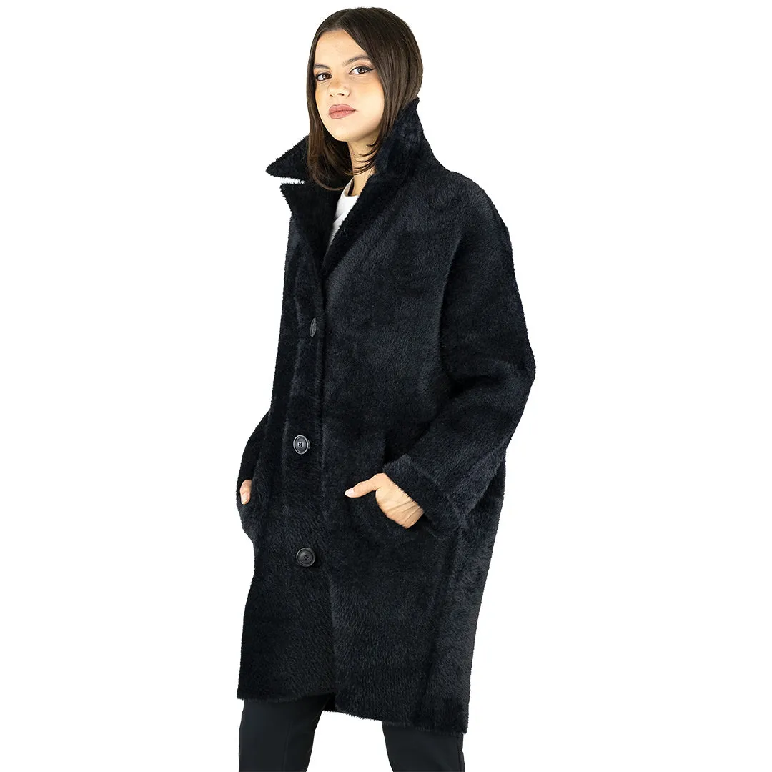 Cappotto PINKO Kerner Faux Fur Nero