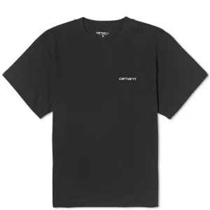 Carhartt wip script embroidered logo t-shirt, black and white