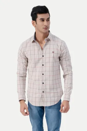 CASUAL SHIRT BEIGE CHECK