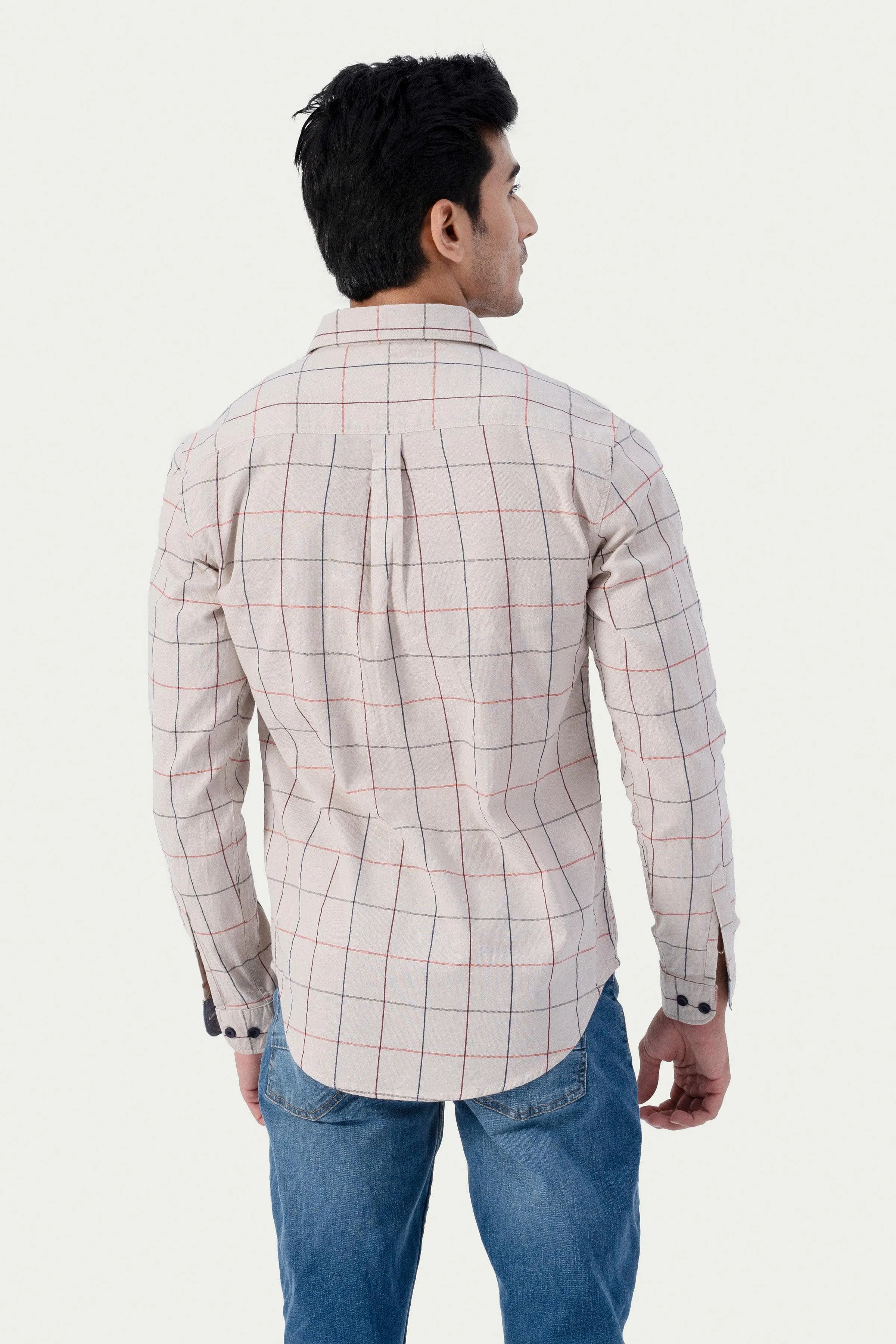 CASUAL SHIRT BEIGE CHECK