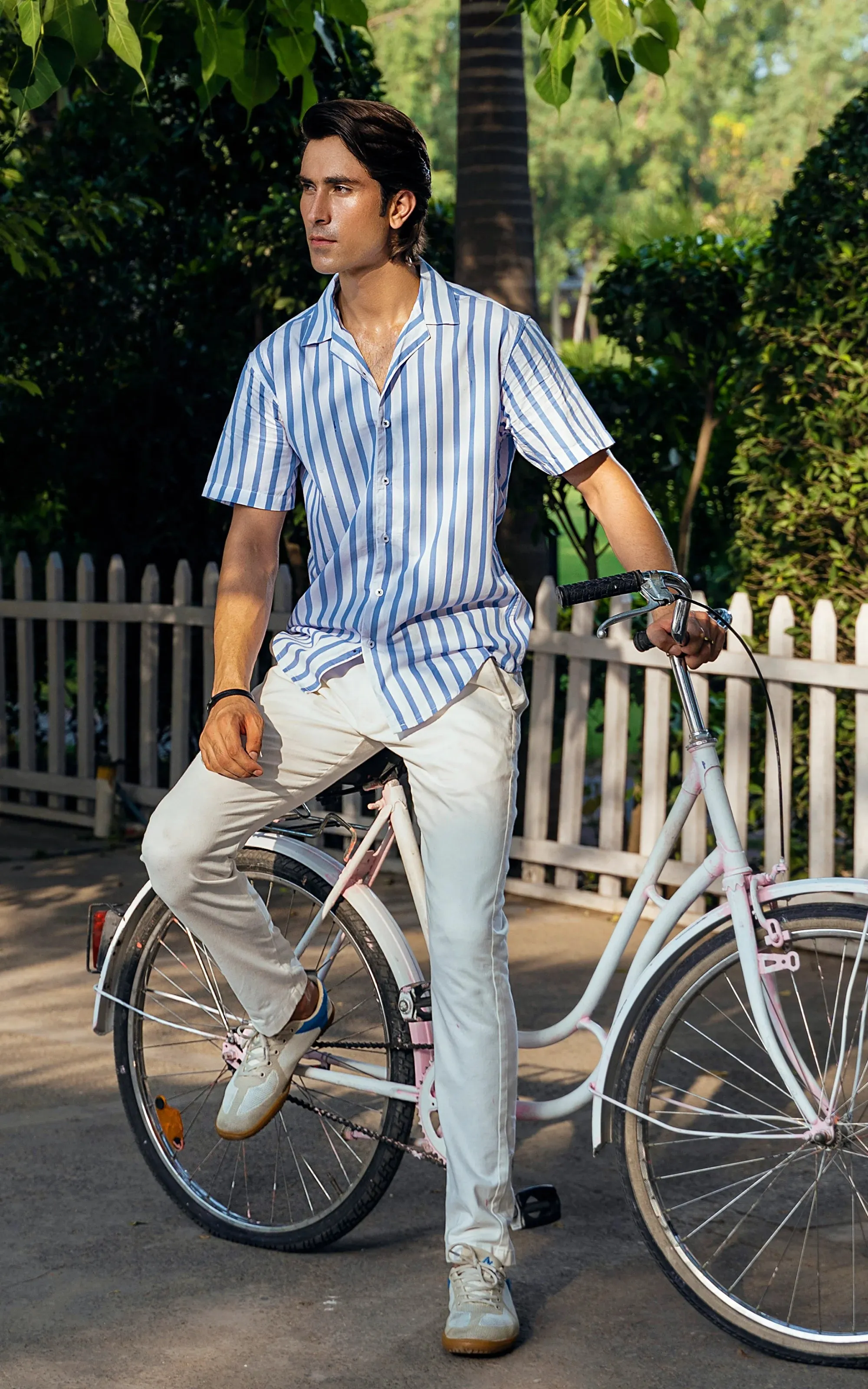 CASUAL SHIRT WHITE BLUE STRIPES