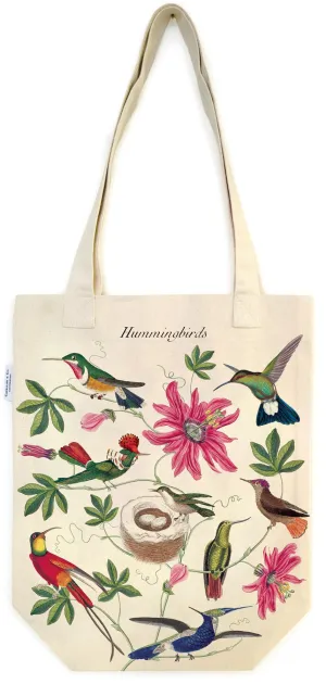 Cavallini - 100% Natural Cotton Vintage Tote Bag - 33x40.5cms - Hummingbirds