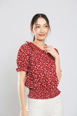 Cerie Blouse in Red Floral