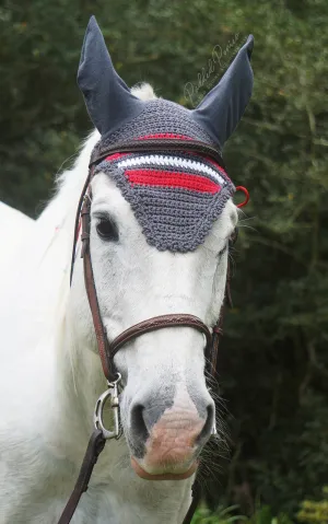 Charcoal, Red, and White Stripe Fly Bonnet