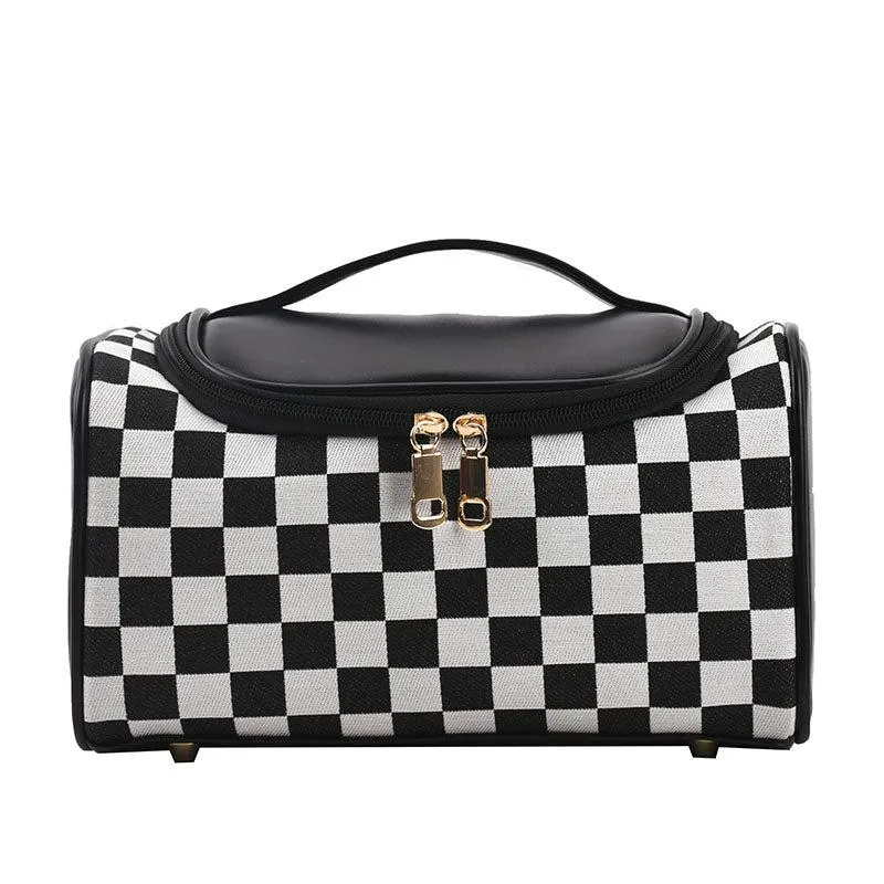 Checkered Cosmetic Bag