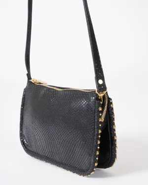 cher crossbody - black lizard