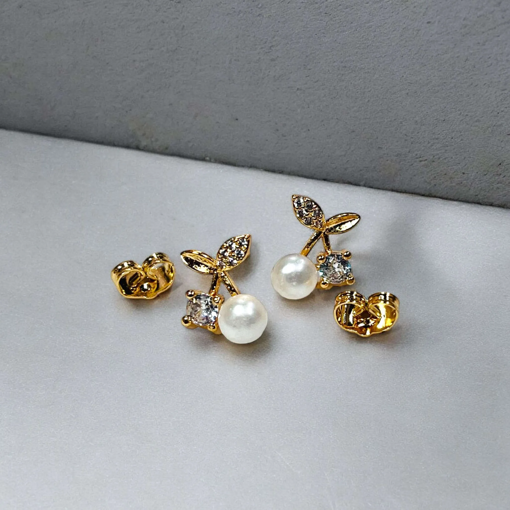 Cherry and Pearl Earrings