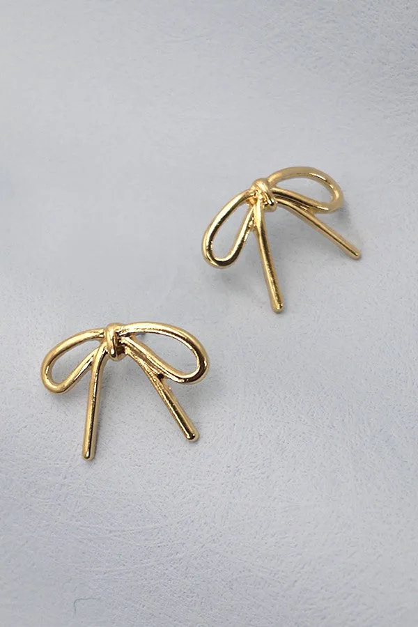 Chic Bow Earrings Gold