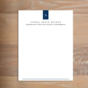 Chic Initial Custom Letterhead