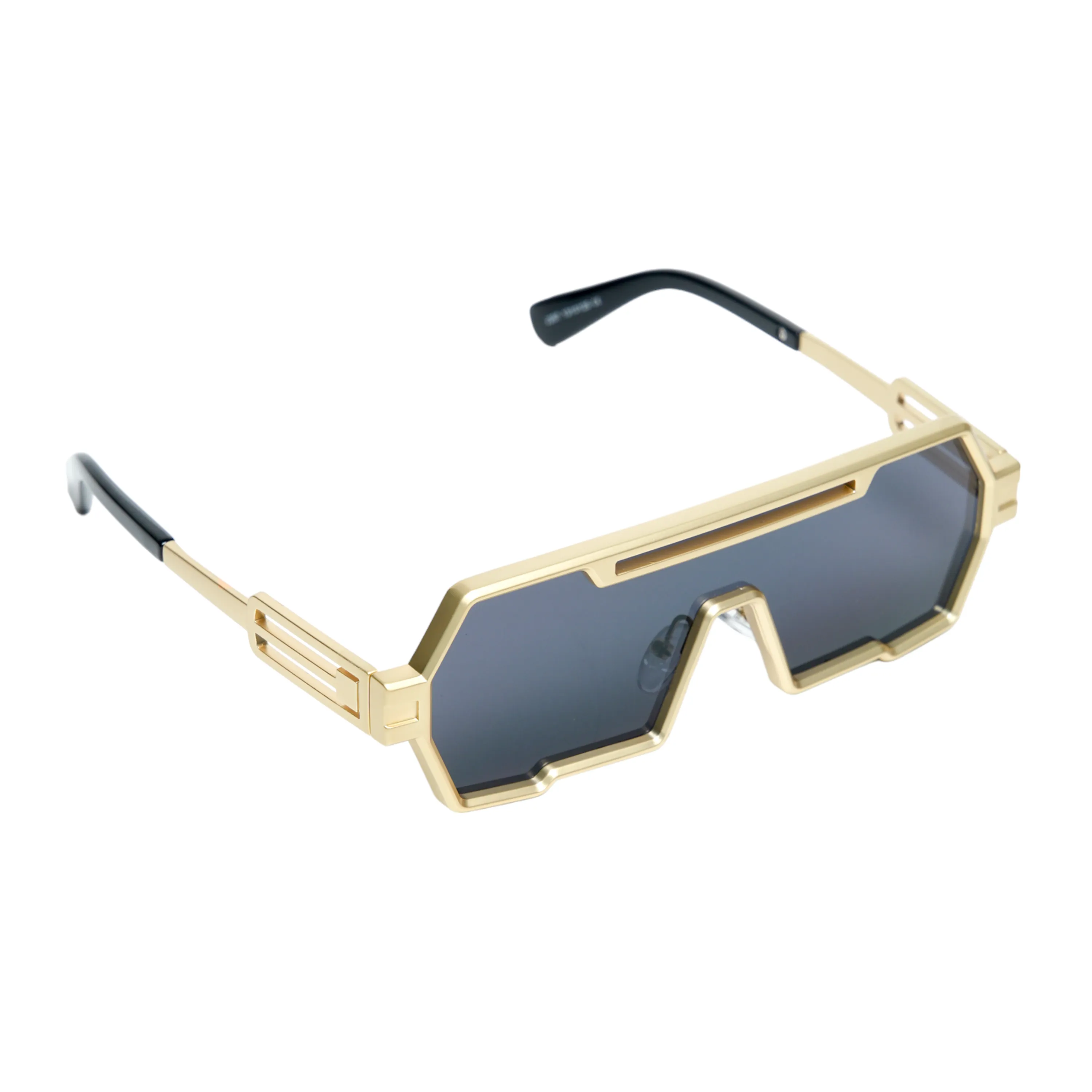 Chokore Trendy Steampunk Metal Sunglasses (Gold & Gray)