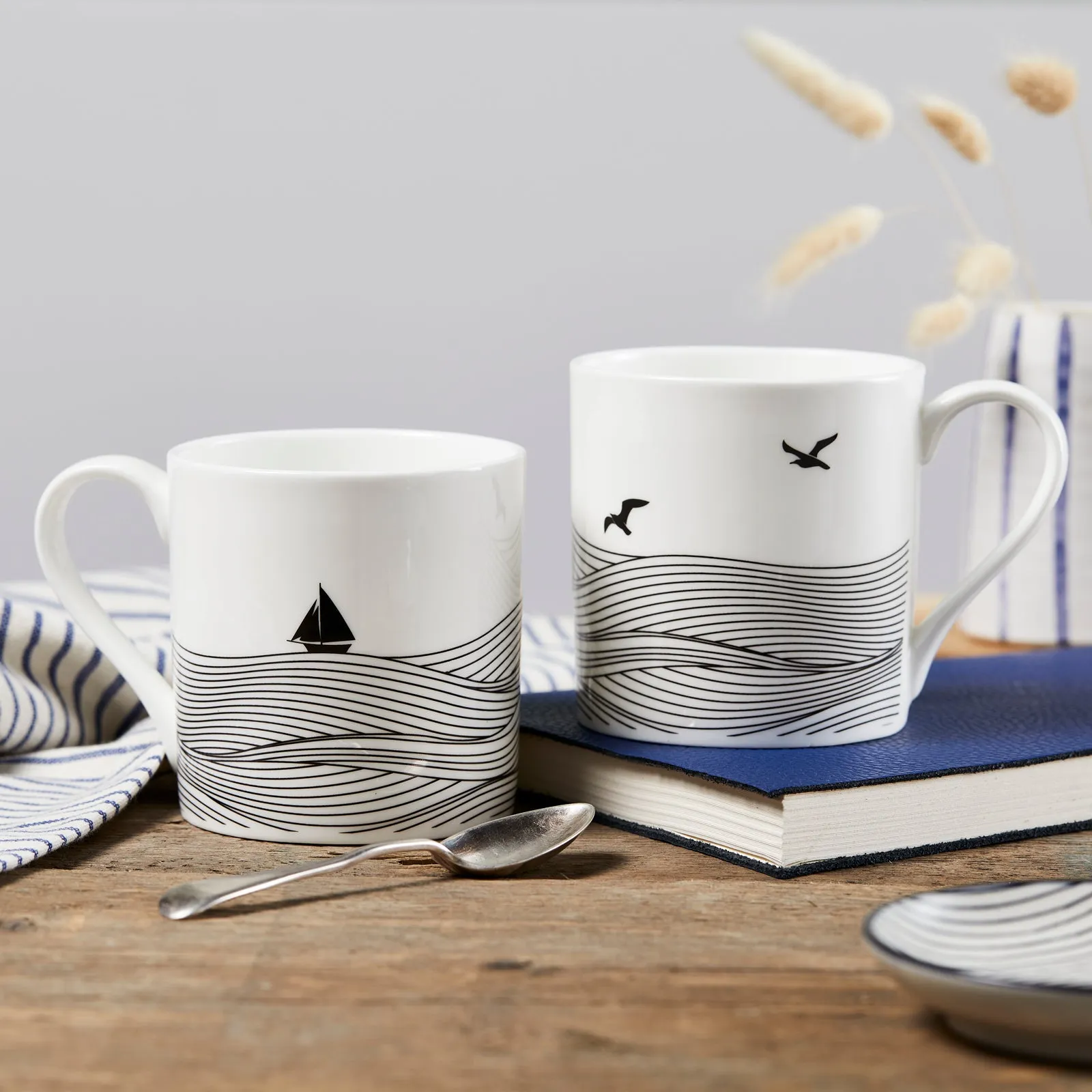 'Coastal Sea: Yachts' Fine China Mug