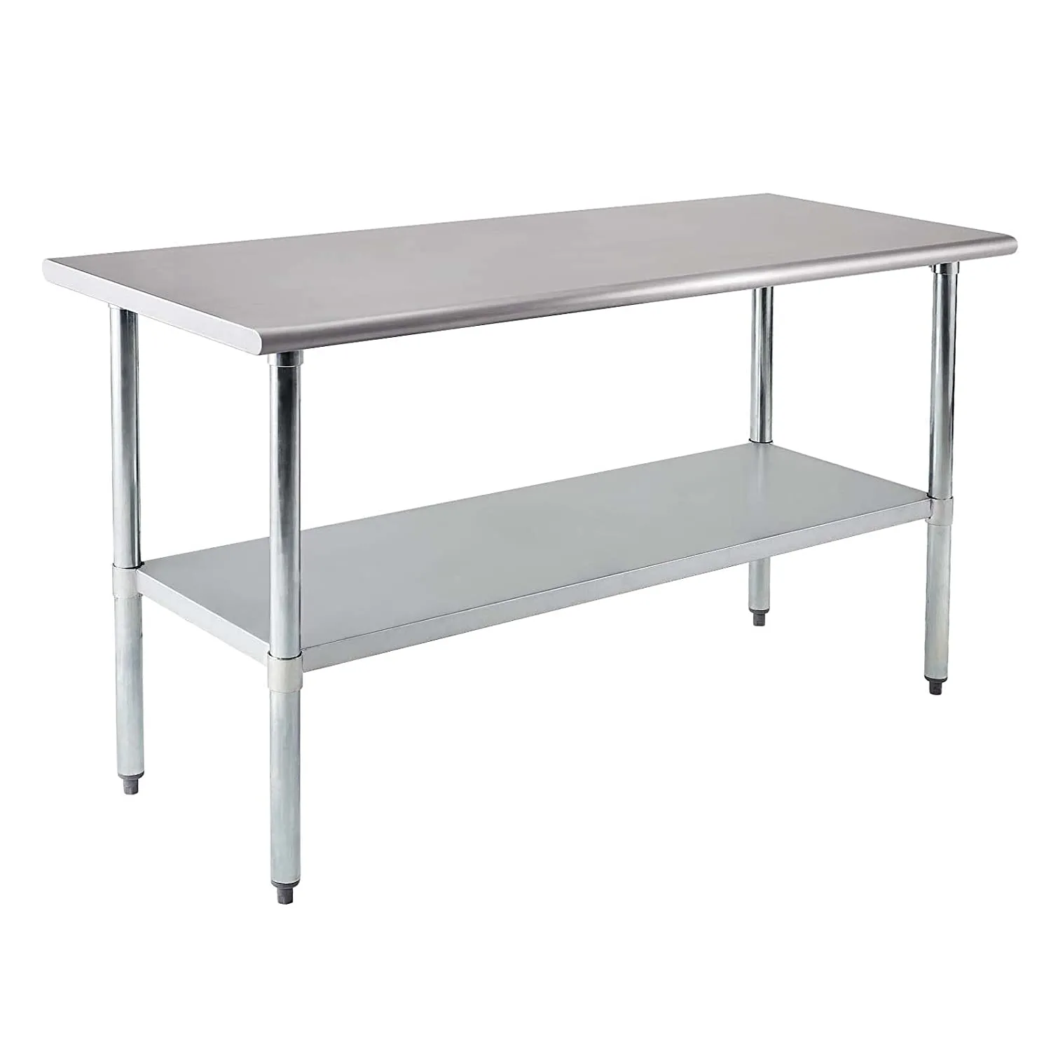 Commercial Kitchen Prep & Work Table with Undershelf and Galvanized Legs