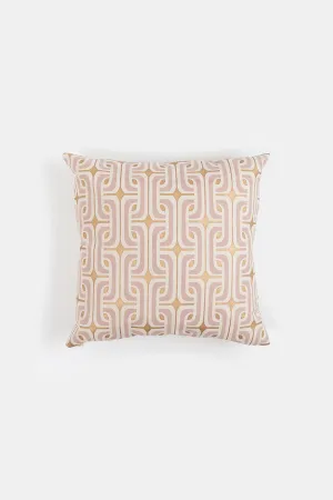 Cotton Throw Pillow In Mauve And Gold Super 1965