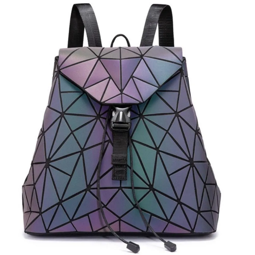 Cross-body Set Purse Geometric Luminous Reflective Backpack