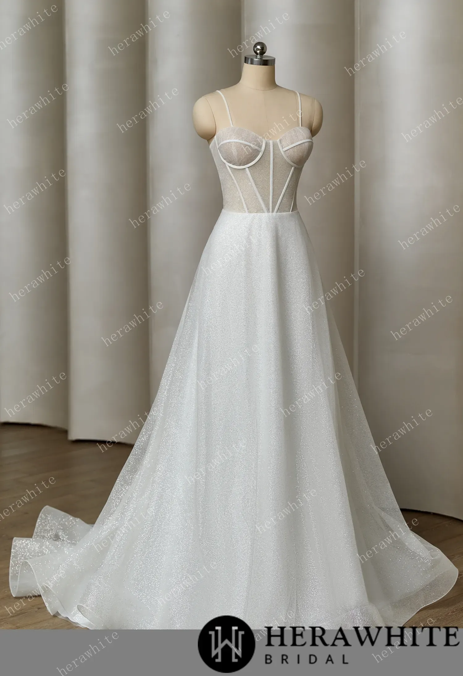 Dazzling Shinny Tulle A Line Wedding Dress