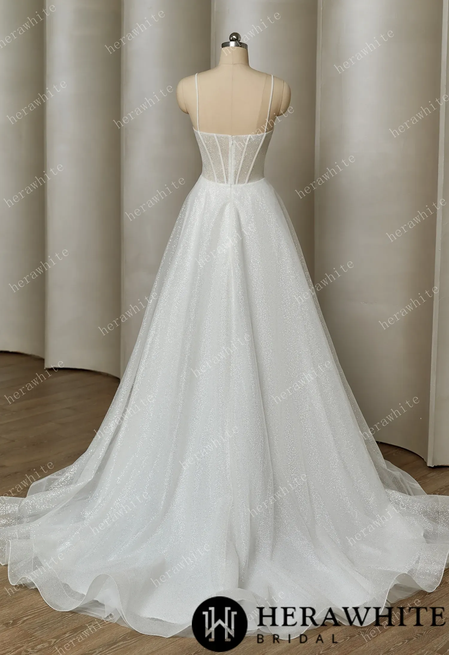 Dazzling Shinny Tulle A Line Wedding Dress