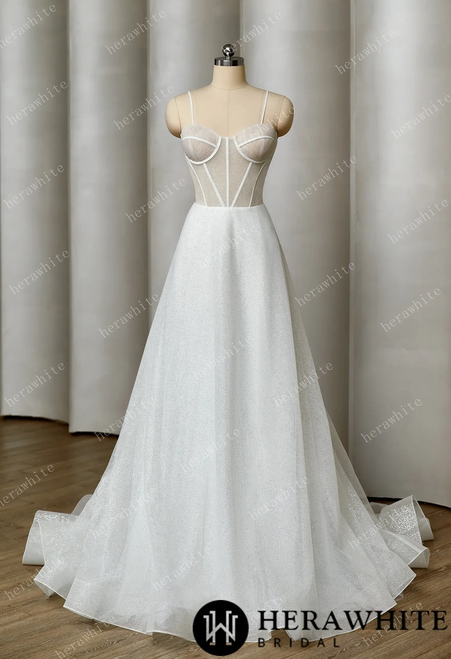 Dazzling Shinny Tulle A Line Wedding Dress