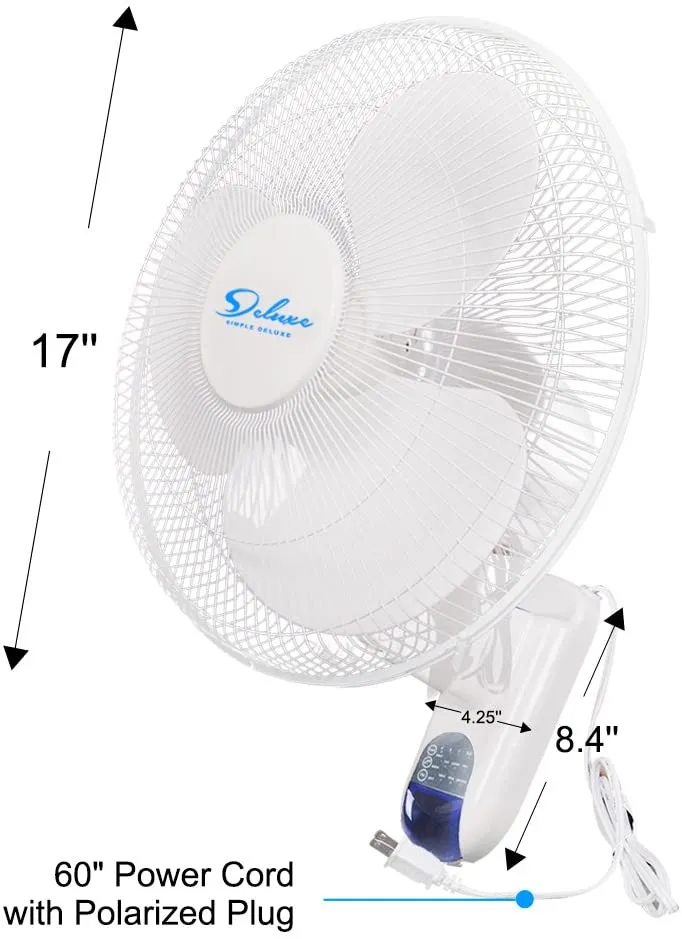 Deluxe 16 Inch Digital Wall Mount Fan with Remote Control