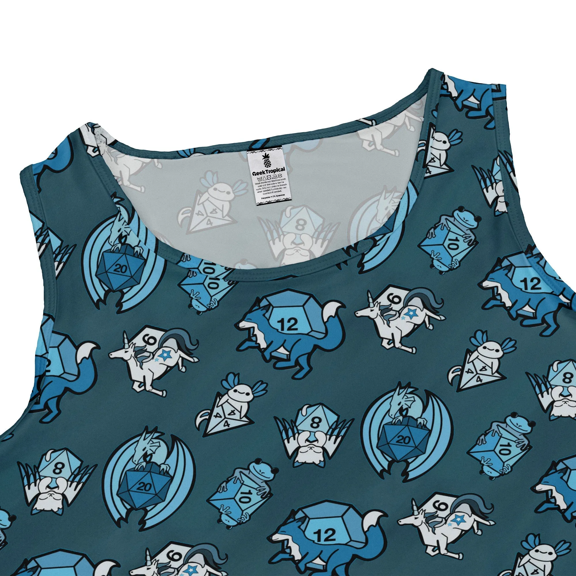 Dice Critters Blue Monochrome Dress